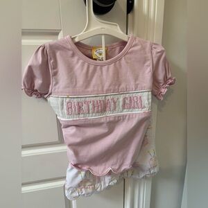 Pink Birthday Girl Shorts Set